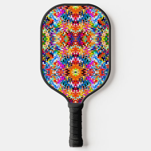 Abstracte vierkantjes notitieboek laptop pickleball paddle (Voorkant)