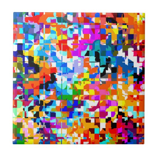 Abstracte vierkantjes notitieboek laptop tegeltje (Voorkant)
