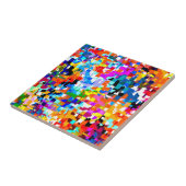 Abstracte vierkantjes notitieboek laptop tegeltje (Zijkant)