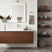 Abstracte vierkantjes op aarde bad handdoek