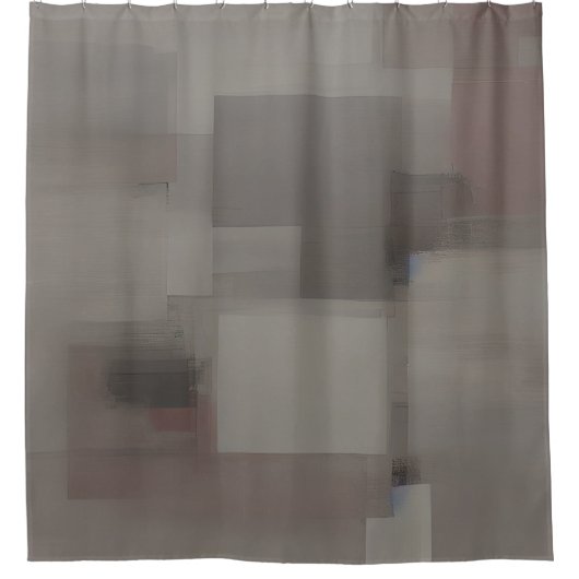 Abstracte vierkantjes op aarde douchegordijn (Voorkant)