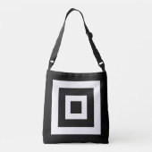 Abstracte vierkantjes op zwart-wit crossbody tas (Achterkant)