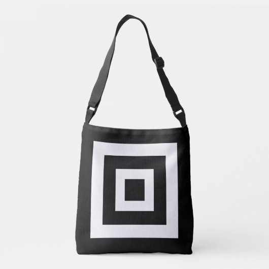 Abstracte vierkantjes op zwart-wit crossbody tas (Achterkant)