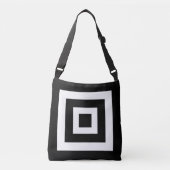 Abstracte vierkantjes op zwart-wit crossbody tas (Voorkant)