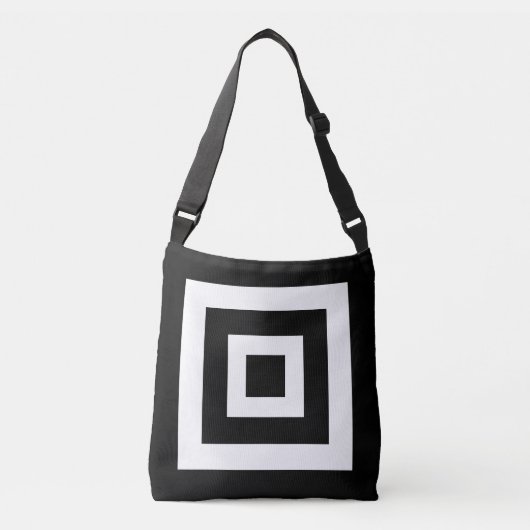 Abstracte vierkantjes op zwart-wit crossbody tas (Voorkant)