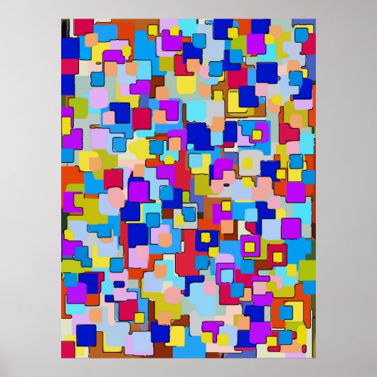 Abstracte vierkantjes poster (Voorkant)