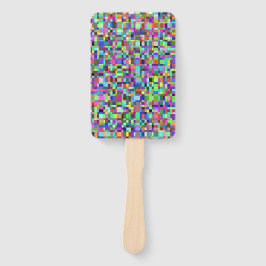 Abstracte vierkantjes vormen veelkleurig patroon handwaaier