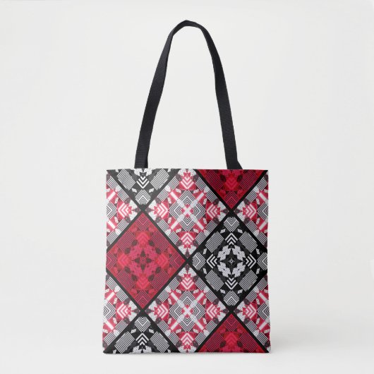 Abstracte vierkantsgeometrie zonder naadloze ingec tote bag (Voorkant)