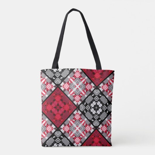 Abstracte vierkantsgeometrie zonder naadloze ingec tote bag (Achterkant)
