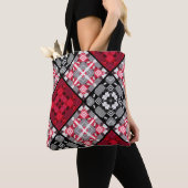 Abstracte vierkantsgeometrie zonder naadloze ingec tote bag (Dichtbij)