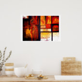 Abstracte vierkantskunst Poster afdrukken (Keuken)