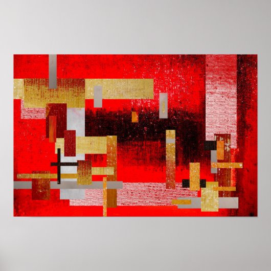 Abstracte vierkantskunst Poster afdrukken (Voorkant)