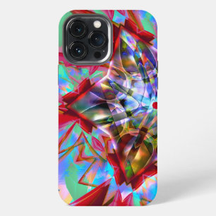 Abstracte vijfhoekige ster vermengd in een warboel iPhone 13 pro max hoesje