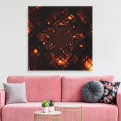 Abstracte vingerafdruk van vuurglas canvas afdruk (Insitu (Woonkamer))
