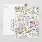 Abstracte vingerafdruklijn briefkaart (Voorkant / Achterkant)