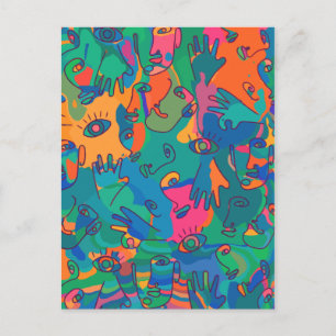  Abstracte vingerafdruklijn Briefkaart