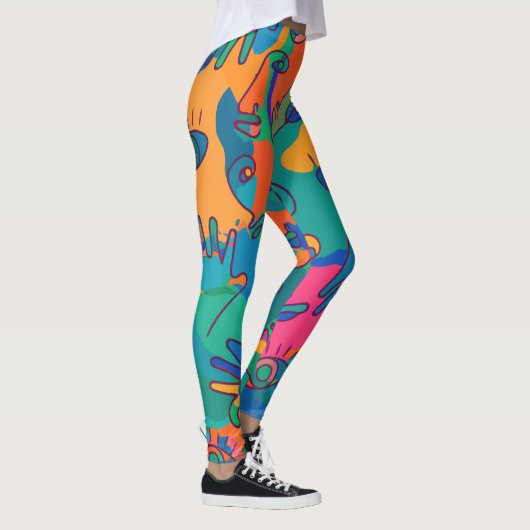  Abstracte vingerafdruklijn Leggings (Rechts)