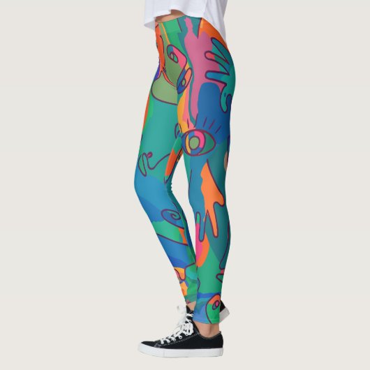  Abstracte vingerafdruklijn Leggings (Links)