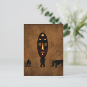 Abstracte vintage Afrikaanse stam scène kunst Briefkaart (Staand voorkant)
