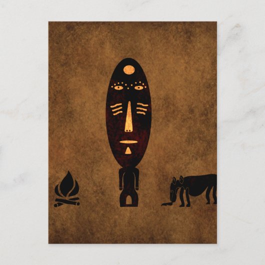 Abstracte vintage Afrikaanse stam scène kunst Briefkaart (Voorkant)