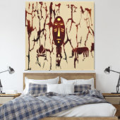 Abstracte vintage Afrikaanse stam scènekunst Canvas Afdruk (Insitu (Slaapkamer))