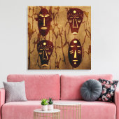 Abstracte vintage Afrikaanse stamgezichtskunst tek Canvas Afdruk (Insitu (Woonkamer))