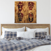 Abstracte vintage Afrikaanse stamgezichtskunst tek Canvas Afdruk (Insitu (Slaapkamer))