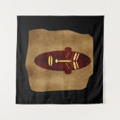 Abstracte vintage Afrikaanse stamgezichtskunst tek Wandkleed (Voorkant (horizontaal))