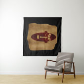 Abstracte vintage Afrikaanse stamgezichtskunst tek Wandkleed (In Situ (horizontaal))