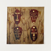 Abstracte vintage Afrikaanse stamgezichtskunst tek Wandkleed (Voorkant)