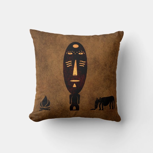 Abstracte vintage Afrikaanse stamkunst Kussen (Voorkant)