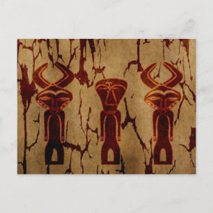 Abstracte vintage Afrikaanse stamtekening Briefkaart
