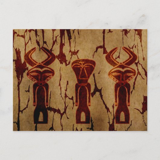 Abstracte vintage Afrikaanse stamtekening Briefkaart (Voorkant)