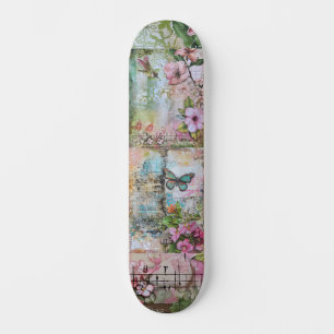 Abstracte Vintage Bloemkunst Wide Street Skateboar Persoonlijk Skateboard