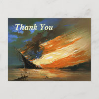 Abstracte vintage brandende vlag bedankkaart