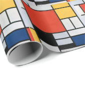 Abstracte Vintage Compositie van Piet Mondrian Cadeaupapier (Rol Hoek)