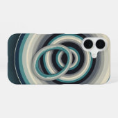 Abstracte Vintage Kosmische Ringen iPhone 16 Hoesje (Achterkant horizontaal)