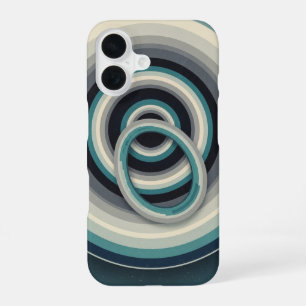 Abstracte Vintage Kosmische Ringen iPhone 16 Hoesje