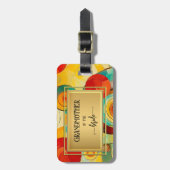 Abstracte Vintage Kunst Oma Bagagelabel (Voorkant verticaal)