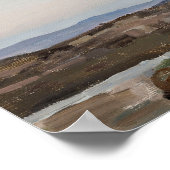 Abstracte vintage landschap zonsondergang kunstpri poster (Hoek)