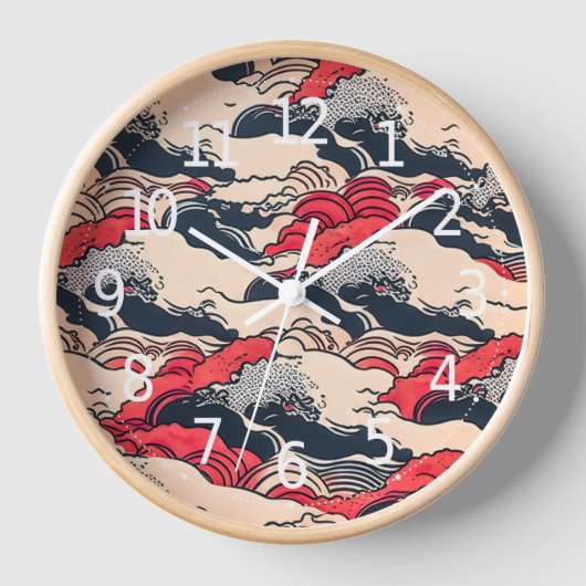 Abstracte vintage oceaangolven Japanse stijl kunst (Voorkant)