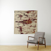 Abstracte vintage oude Afrikaanse inheemse kunst Wandkleed (In Situ (horizontaal))