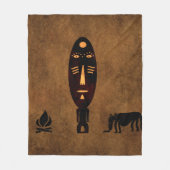 Abstracte vintage oude Afrikaanse stam scènekunst Fleece Deken (Voorkant)
