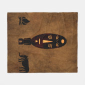 Abstracte vintage oude Afrikaanse stam scènekunst Fleece Deken (Voorkant (Horizontaal))