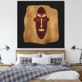 Abstracte vintage oude Afrikaanse stamgezichtsteke Canvas Afdruk (Insitu (Slaapkamer))