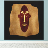 Abstracte vintage oude Afrikaanse stamgezichtsteke Canvas Afdruk (Insitu (Houten vloer))