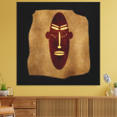 Abstracte vintage oude Afrikaanse stamgezichtsteke Canvas Afdruk (Insitu (Woonkamer))