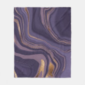 Abstracte violetmarmer met goud fleece deken (Voorkant)
