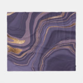 Abstracte violetmarmer met goud fleece deken (Voorkant (Horizontaal))