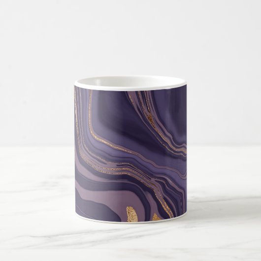 Abstracte violetmarmer met goud koffiemok (Center)